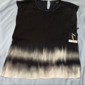 Simply Vera Vera Wang Ombre Black and Cream Blouse